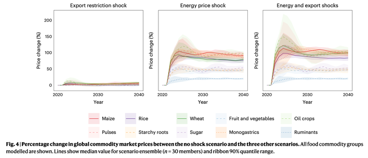 Figure 4 from Alexander et al. (2023): Change in commodity prices under control and shock scenarios..